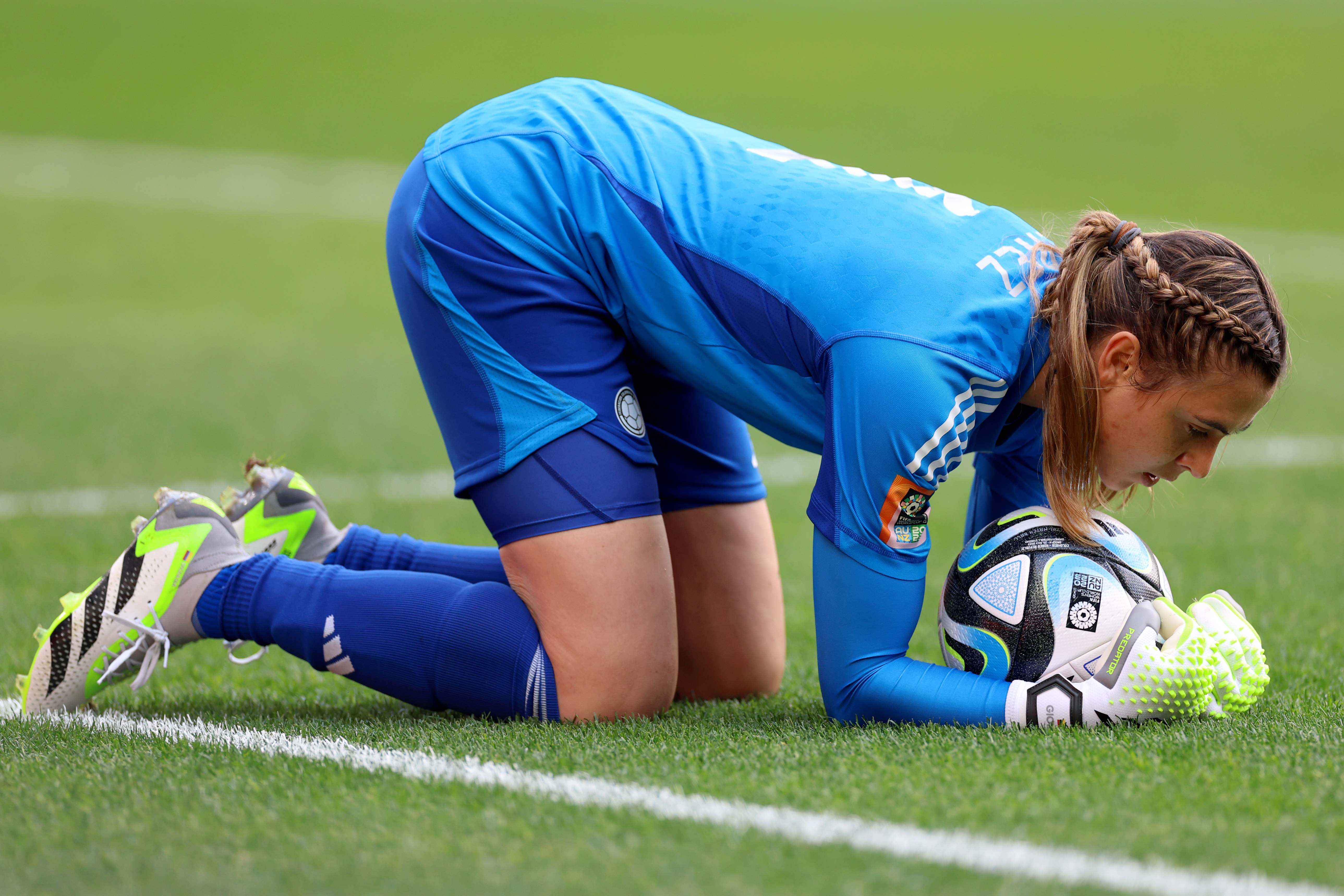 Catalina Pérez en el primer partido entre Colombia y Corea del Sur