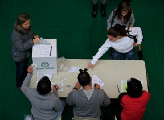 Puesto de votación para las elecciones presidenciales del 20 de junio de 2010.