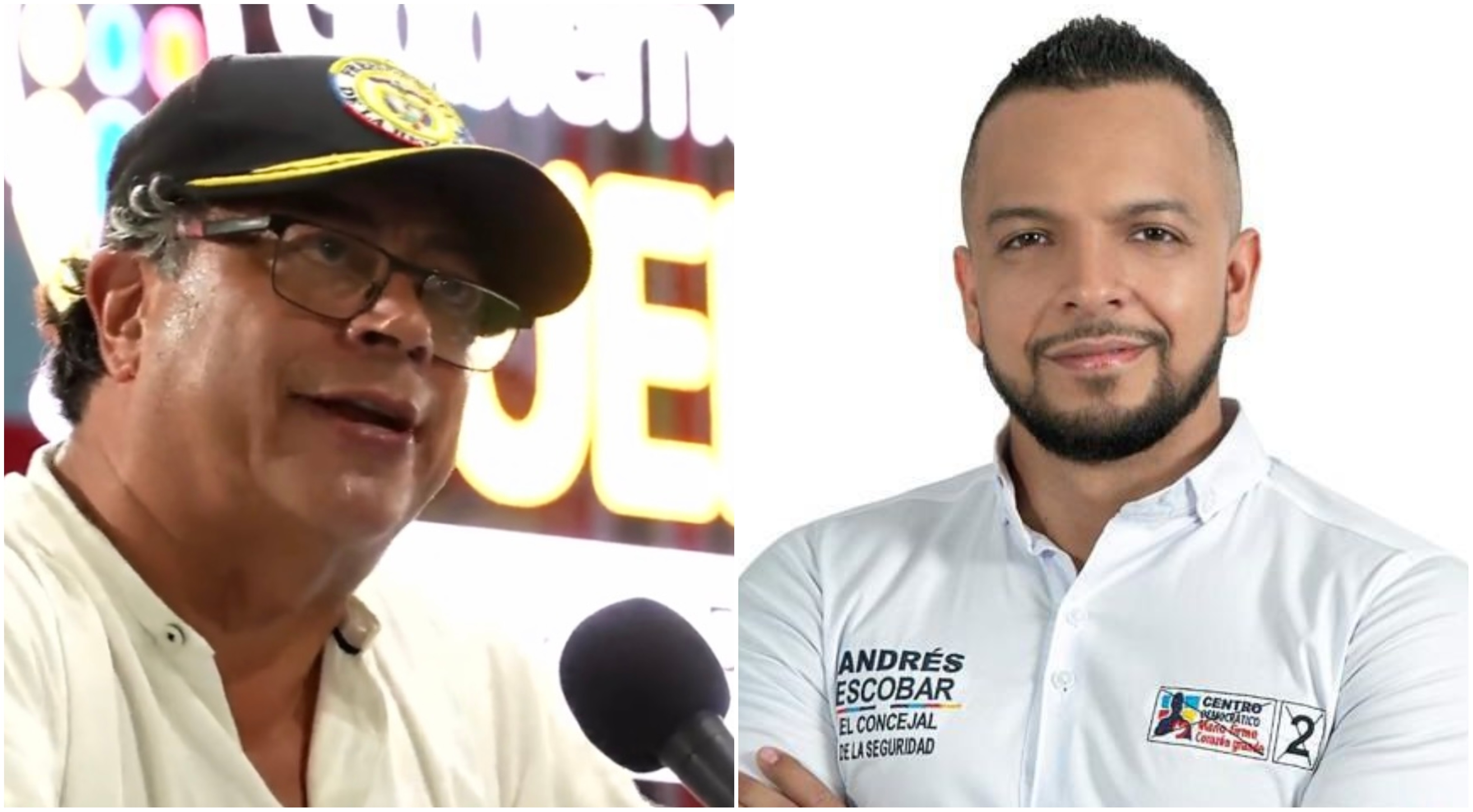 Presidente Gustavo Petro y el concejal de Cali Andrés Escobar