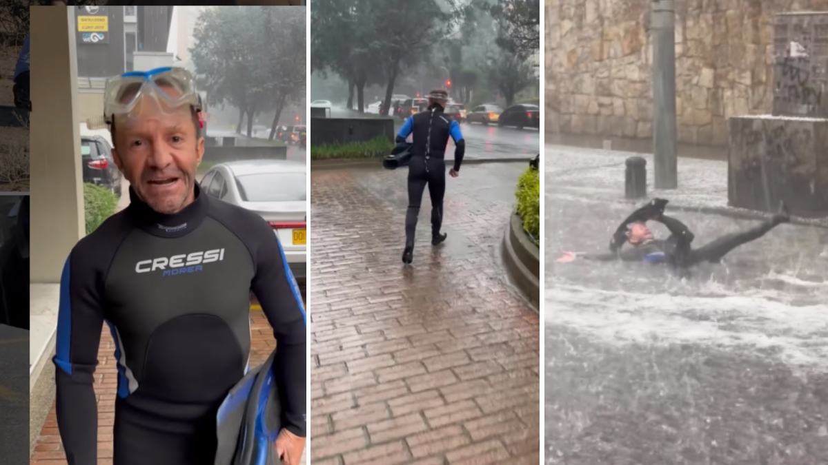 Pirry en medio de un aguacero