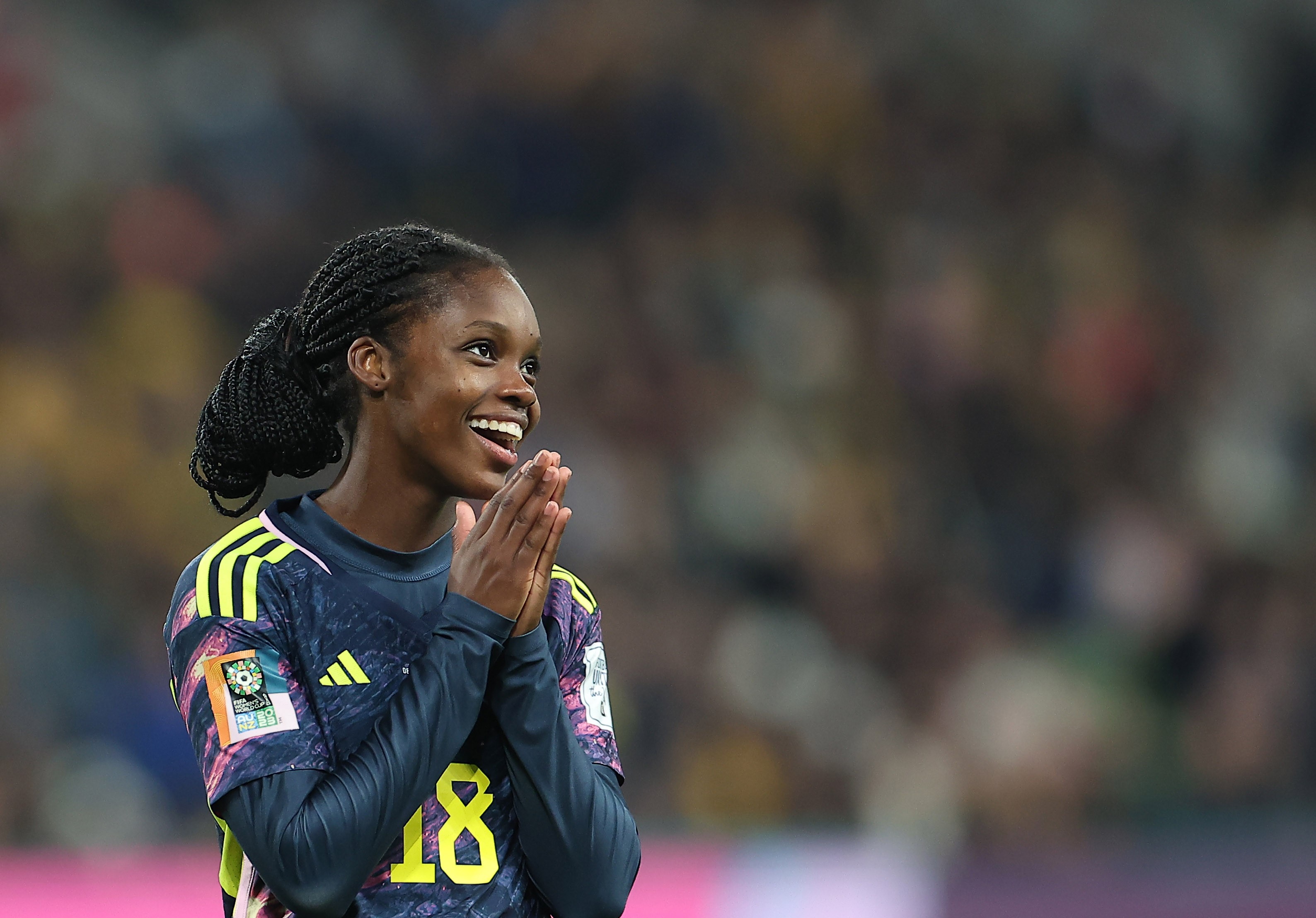 Colombia's Linda Lizeth Caicedo Alegria scores goal vs. Germany in