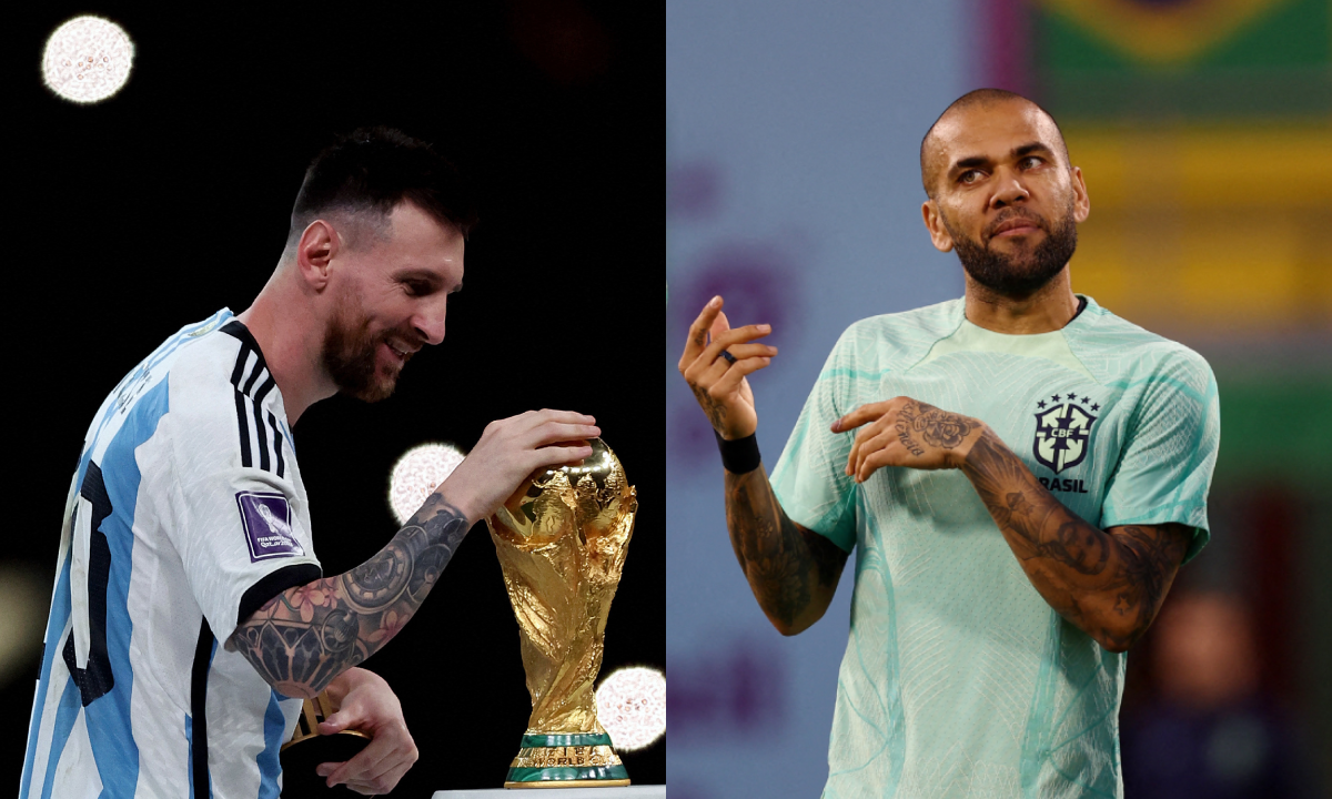 Messi y Dani Alves. Foto: