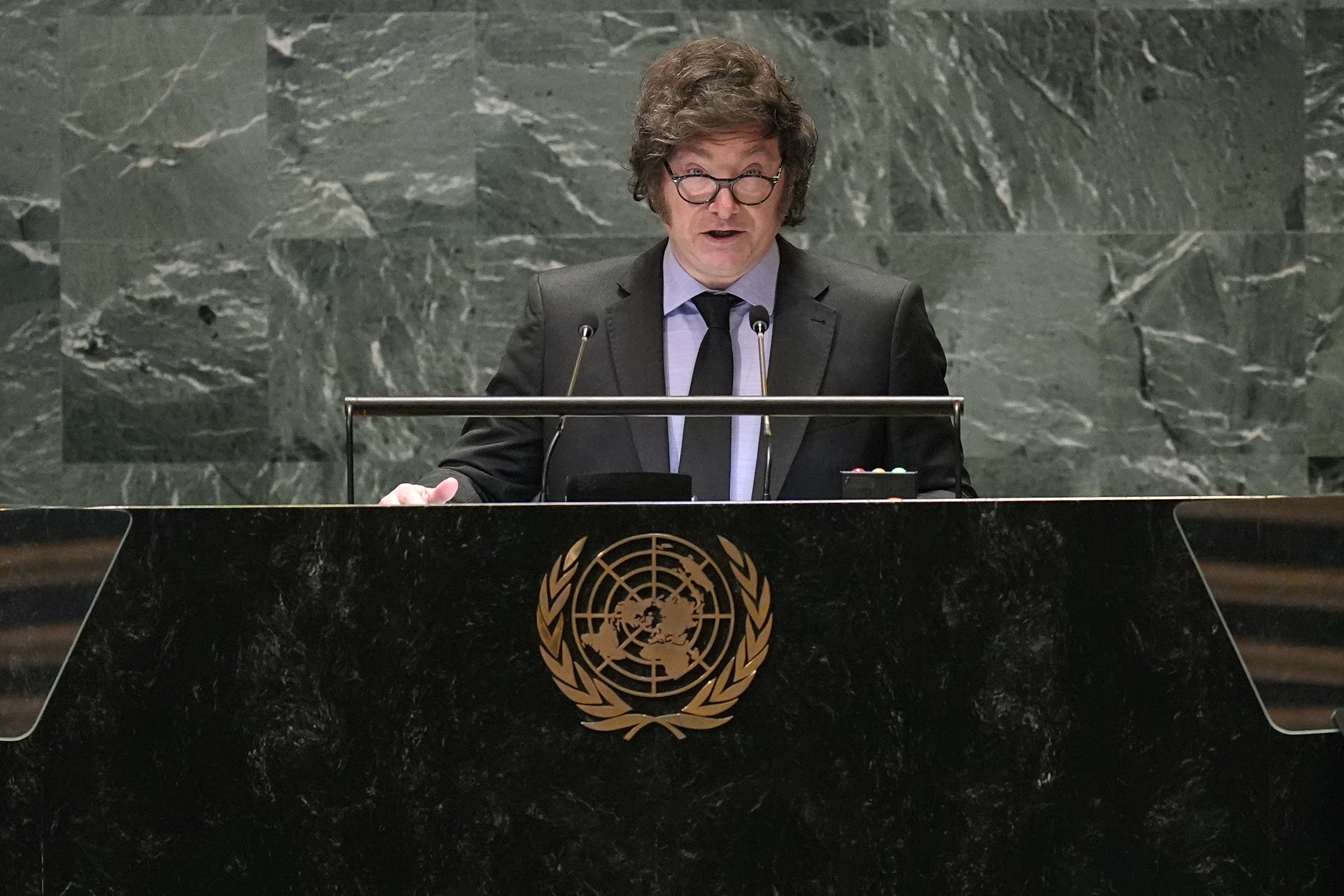 Javier Milei en la Asamblea de la ONU.