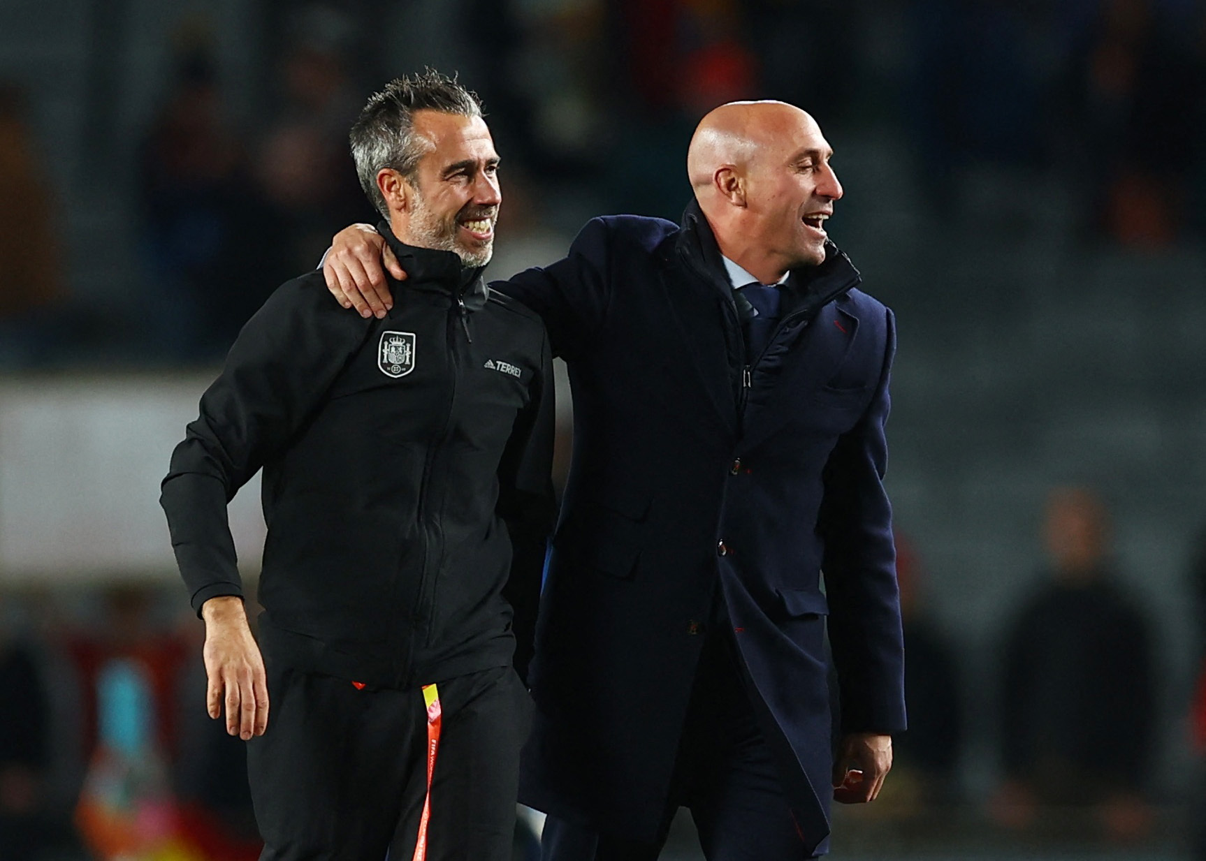 Luis Rubiales junto a Jorge Vilda, entrenador de la selección española.