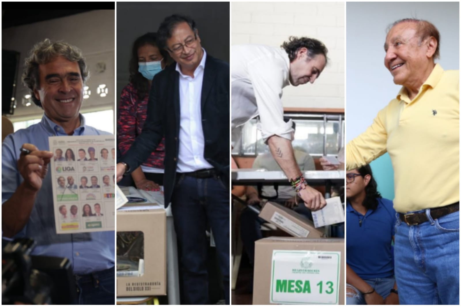 En orden: Sergio Fajardo, Gustavo Petro, Federico Gutiérrez y Rodolfo Hernández.