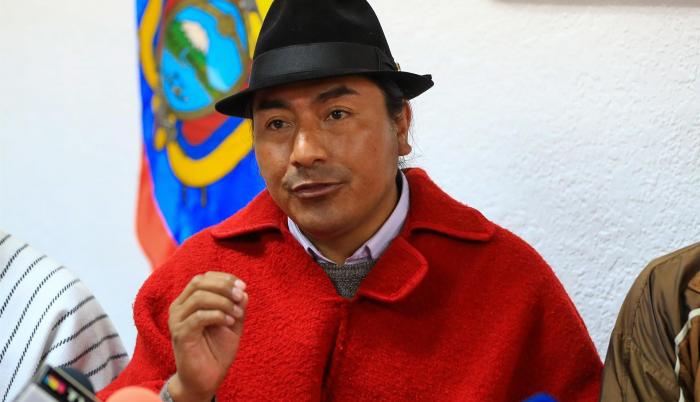 Leonidas Iza, es el líder indígena de las protestas en Ecuador. Foto: EFE.