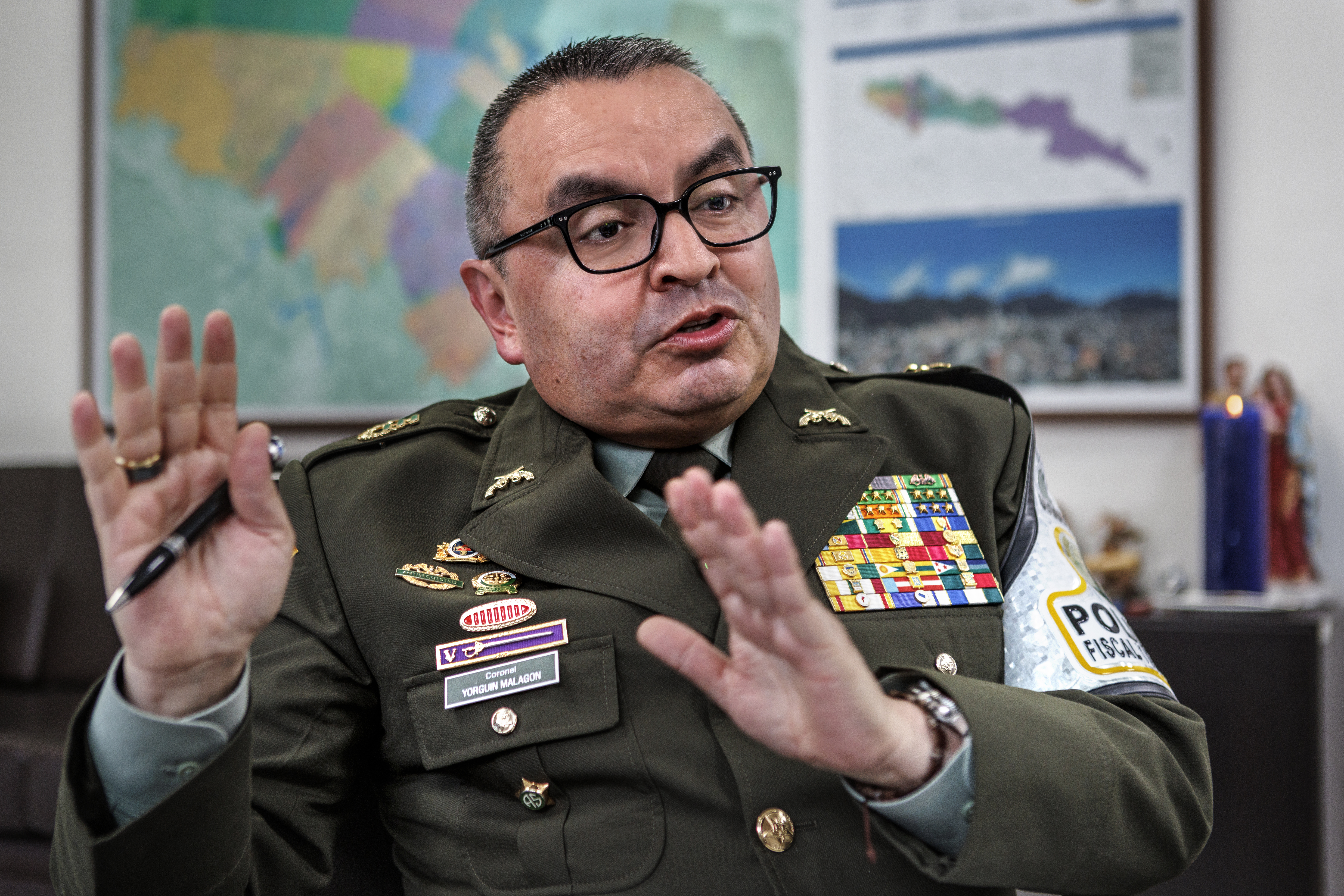 Coronel Yorguin Malagón. Director de la Policía Fiscal y Aduanera ( POLFA ).Bogotá Febrero 20 de 2025.Foto: Juan Carlos Sierra-Revista Semana.