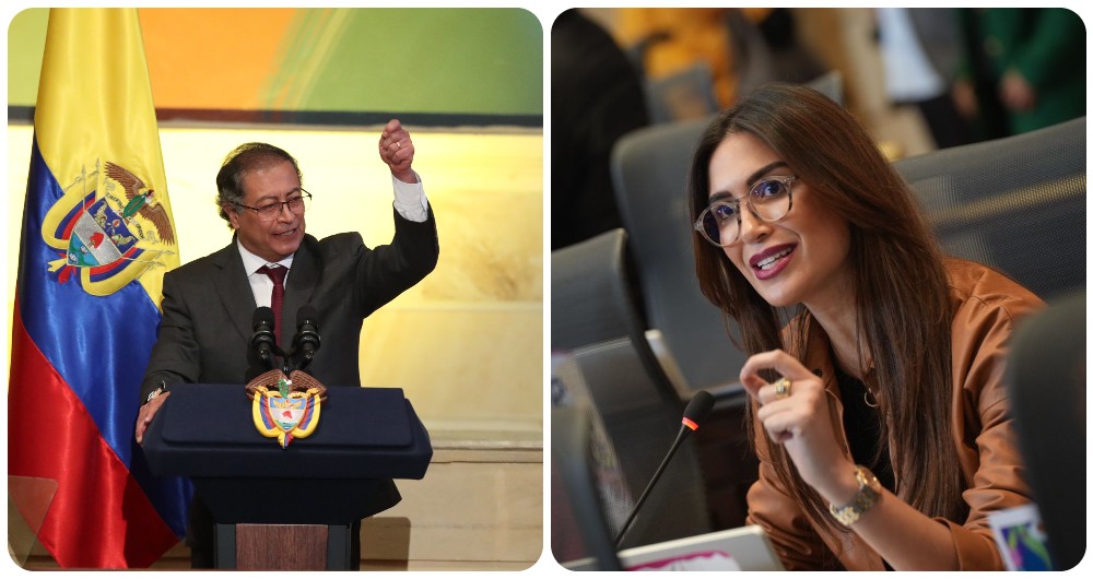 El presidente Gustavo Petro, y la representante Saray Robayo Bechara.