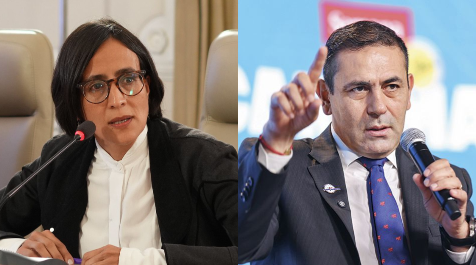 Exministra de Ambiente, Susana Muhamad, y el gobernador de Santander, Juvenal Díaz.