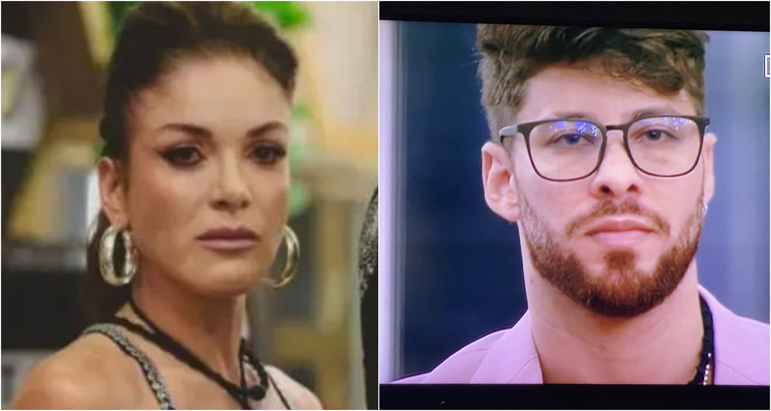 Nataly Umañan (izquierda) - Miguel Melfi (derecha), en La casa de los famosos Colombia