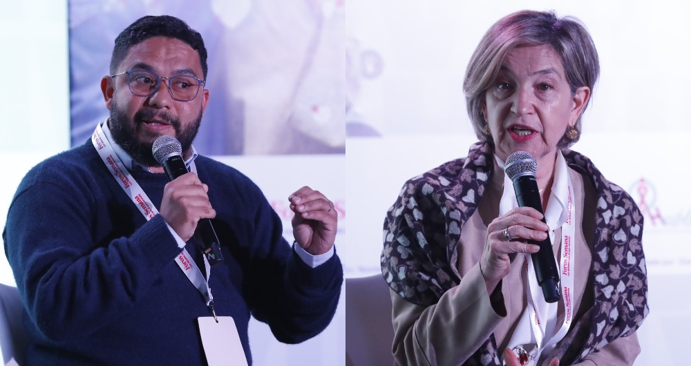 Andrés Cardona, director ejecutivo de la Fundación Ancla; y Ángela González Puche, médica epidemióloga, experta en VIH.