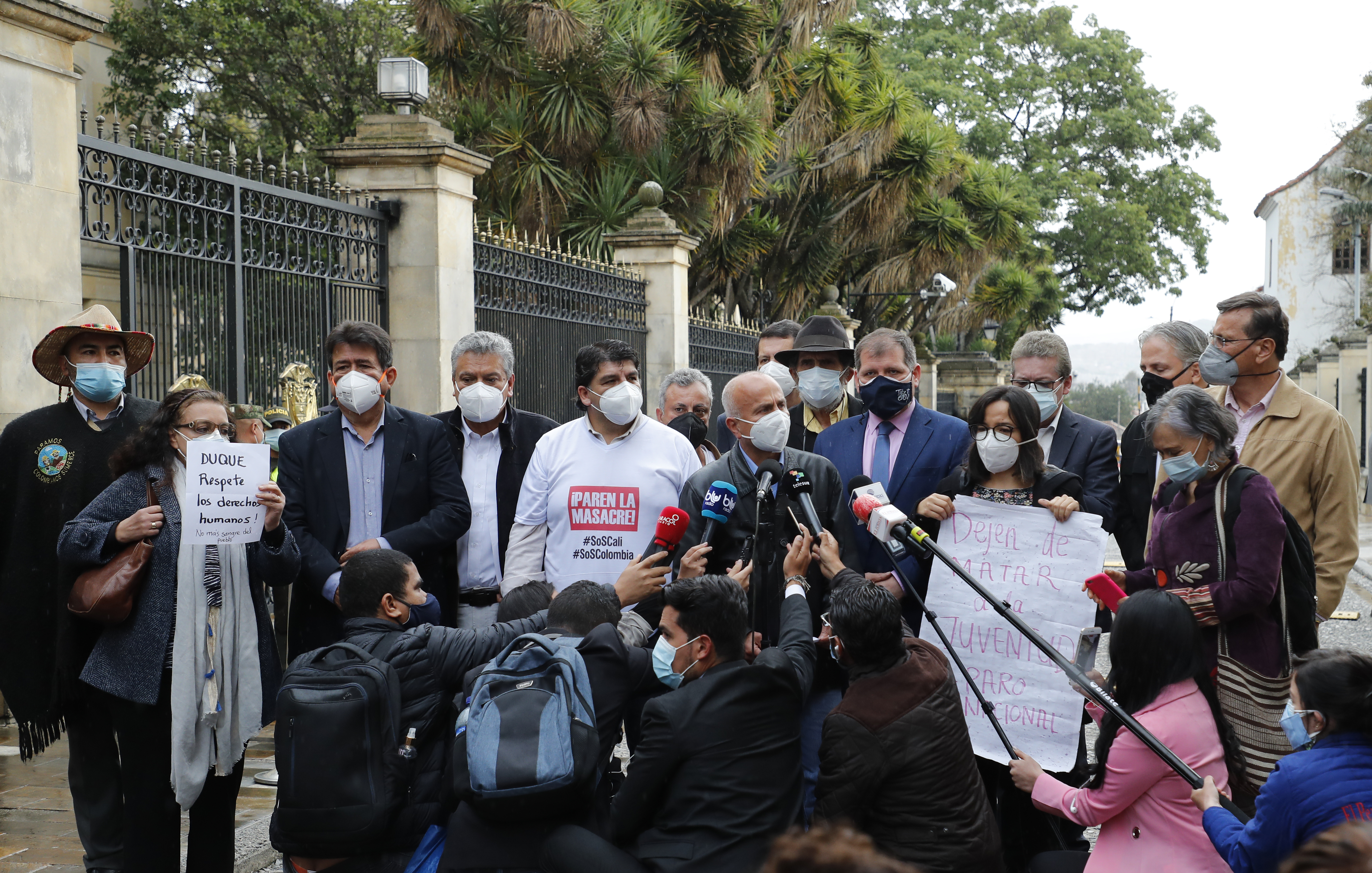 Líderes del Comité del Paro, en la Casa de Nariño