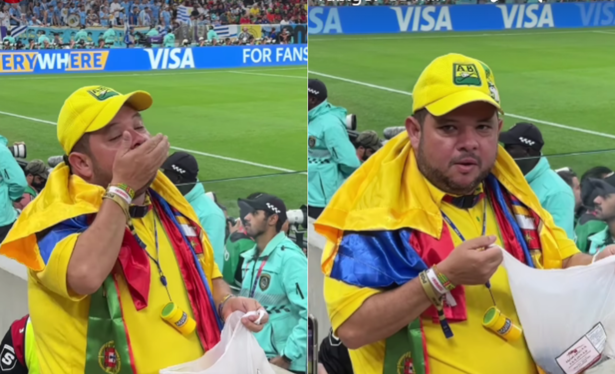 Hincha colombiano se llevó las hormigas culonas hasta Qatar.