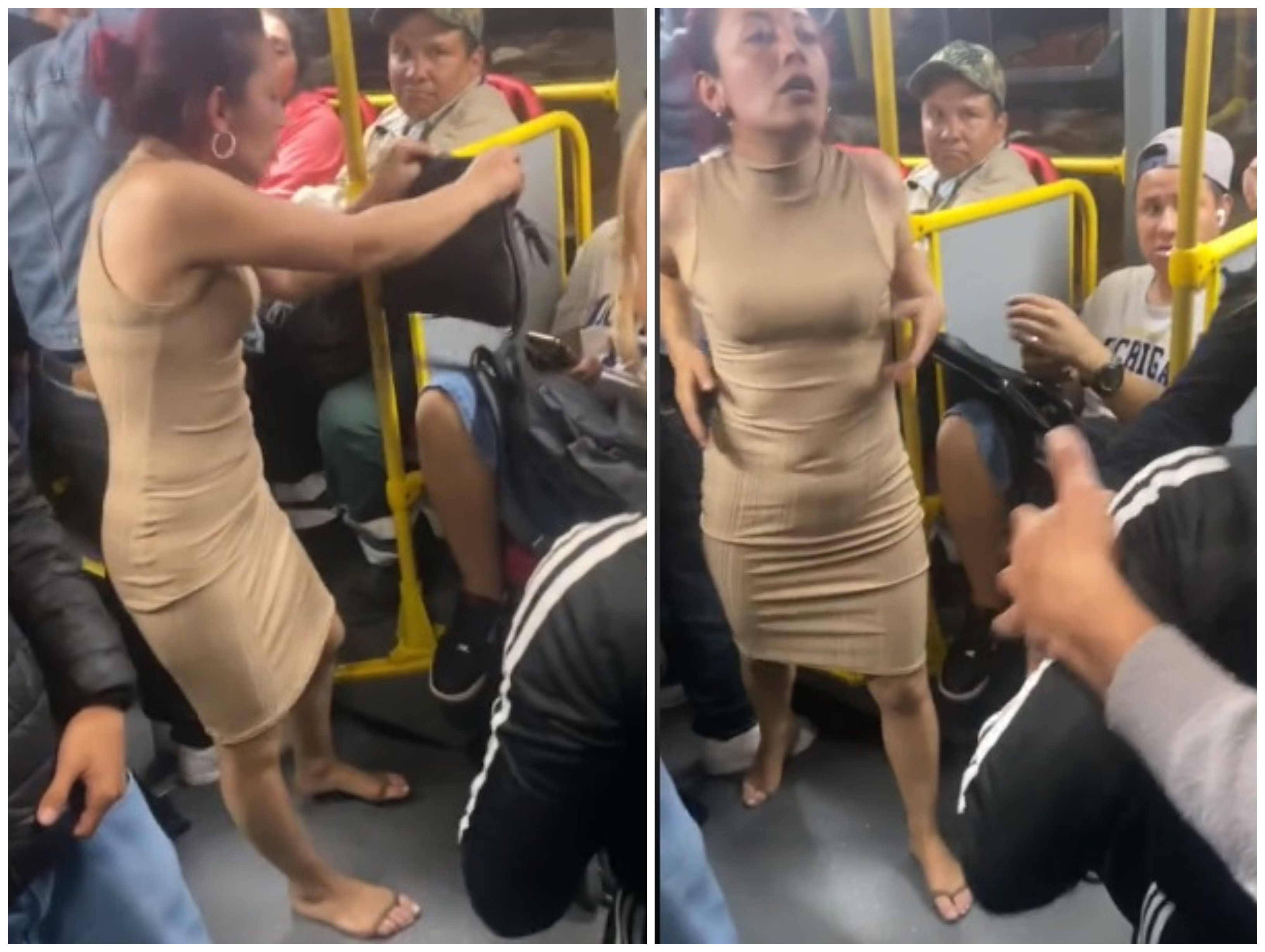 Video: mujeres se retaron a pelea en bus de TransMilenio, cual ring de  boxeo; una le entregó su bolso a un pasajero