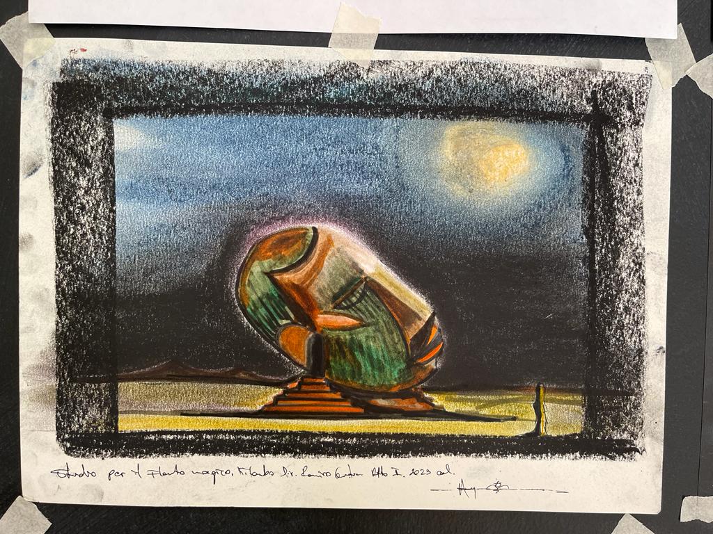 Bocetos, vestuario, proceso y escenografía de 'La Flauta Mágica',  un espectáculo de ópera como ninguna antes en el país.