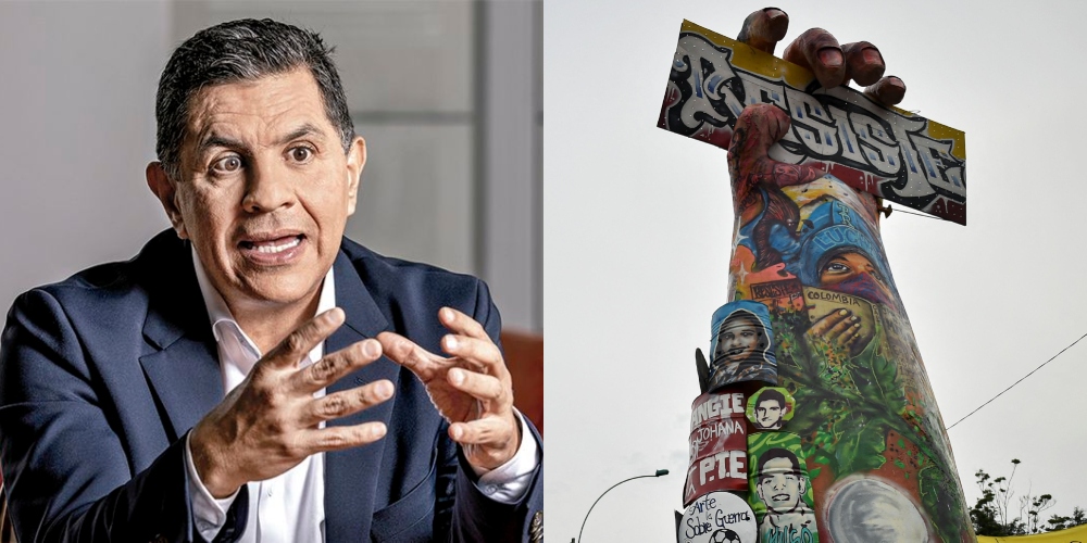 El alcalde Jorge Iván Ospina defendió el Monumento a la Resistencia.