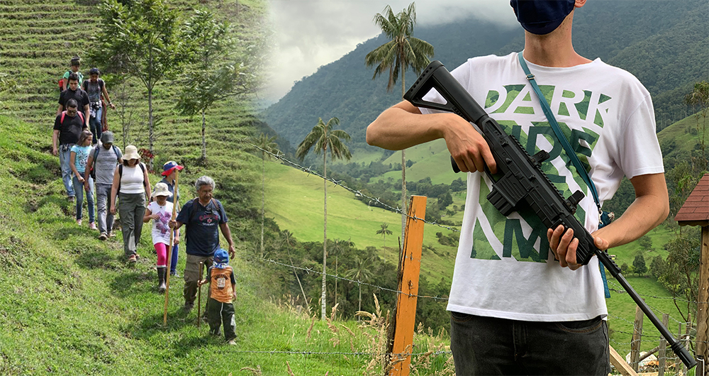 Grupos armados estarían patrullando las montañas aledañas al valle del Cocora, en Quindío, para "proteger" predios privados, según denunció el ambientalista Néstor Ocampo. Foto de recreación.