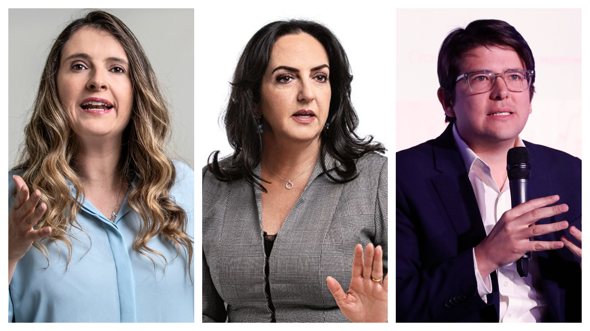 Paloma Valencia, María Fernanda Cabal y Miguel Uribe.