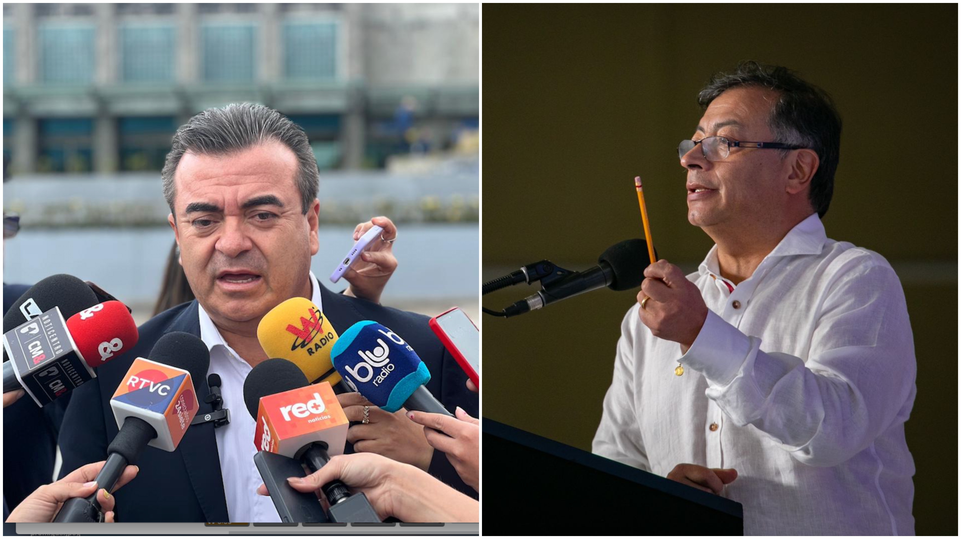 Presidente Gustavo Petro y el director de la Unidad de Gestión de Riesgo Olmedo López