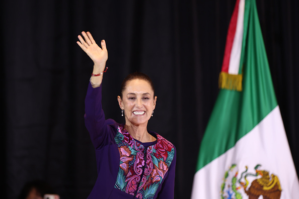 Claudia Sheinbaum de ''Sigamos Haciendo Historia'' habla tras los primeros resultados. (Photo by Hector Vivas/Getty Images)