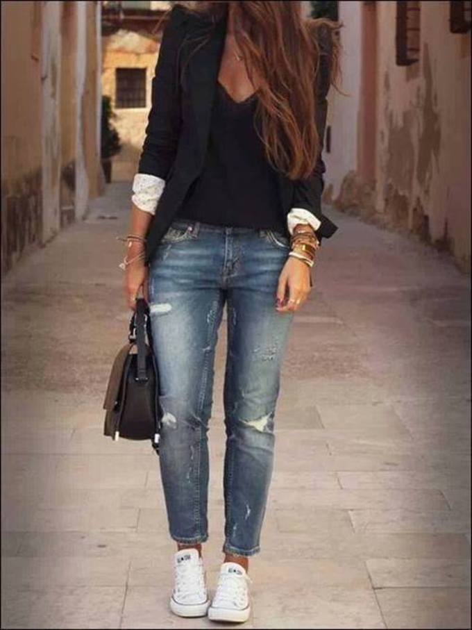 Cómo usar jeans tipo boyfriend
