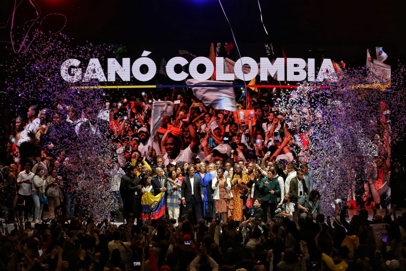 Celebración triunfo Gustavo Petro Presidente Electo