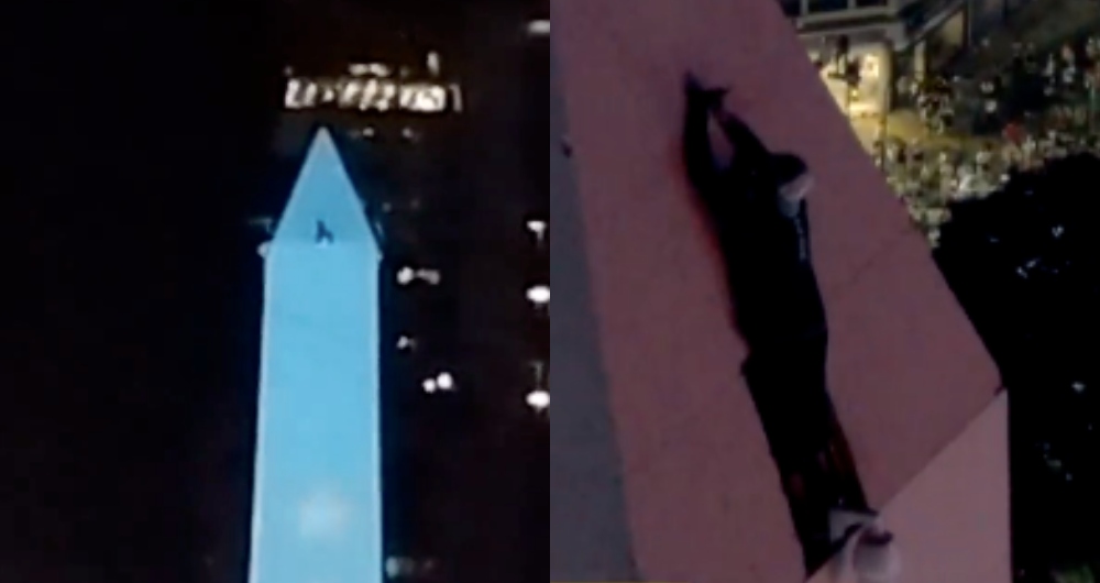 Hincha en el Obelisco