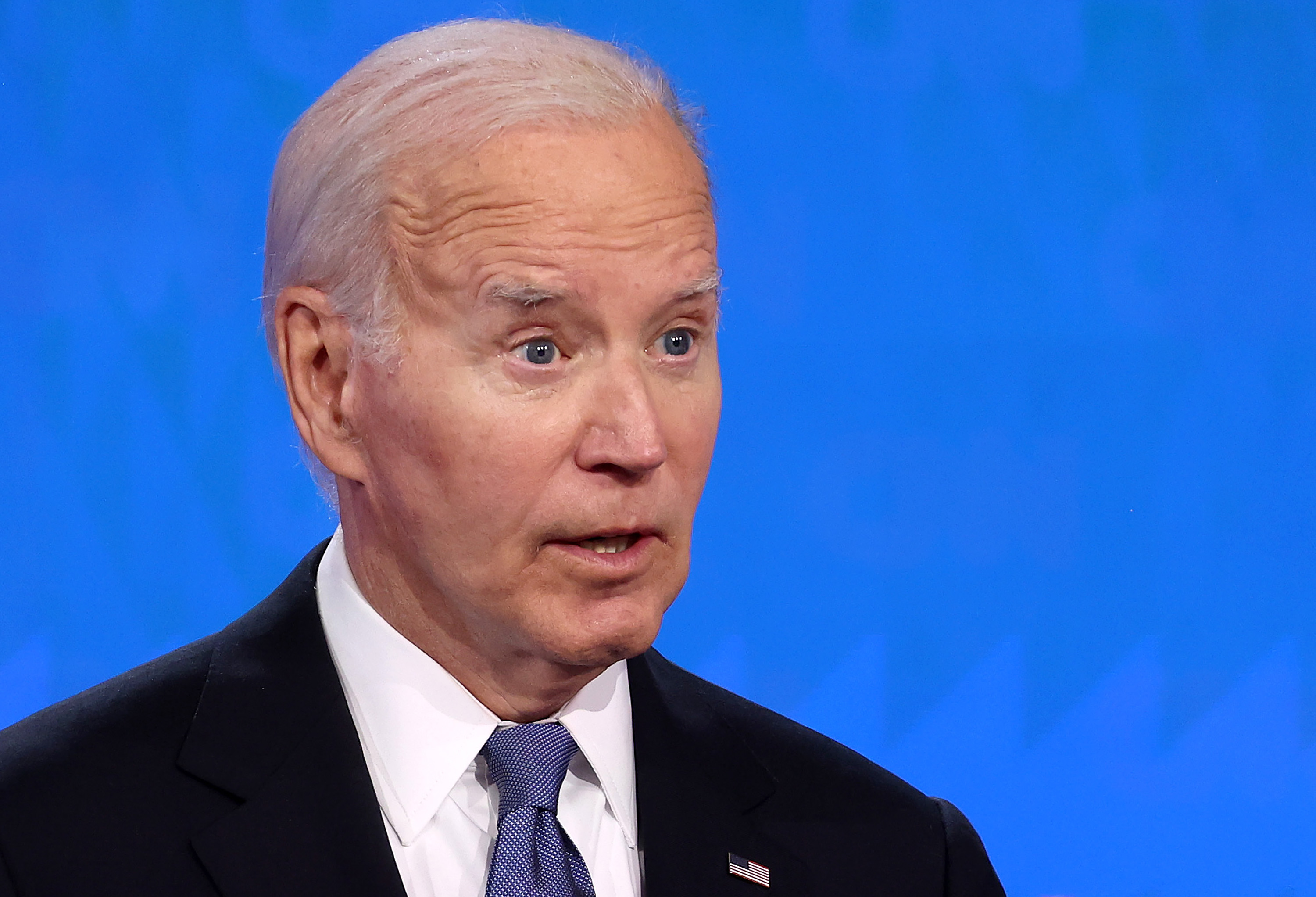 ATLANTA, GEORGIA - JUNE 27: U.S. President Joe Biden delivers remarks during the CNN Presidential Debate at the CNN Studios on June 27, 2024 in Atlanta, Georgia. President Biden and Republican presidential candidate, former U.S. President Donald Trump are facing off in the first presidential debate of the 2024 campaign. (Photo by Justin Sullivan/Getty Images)