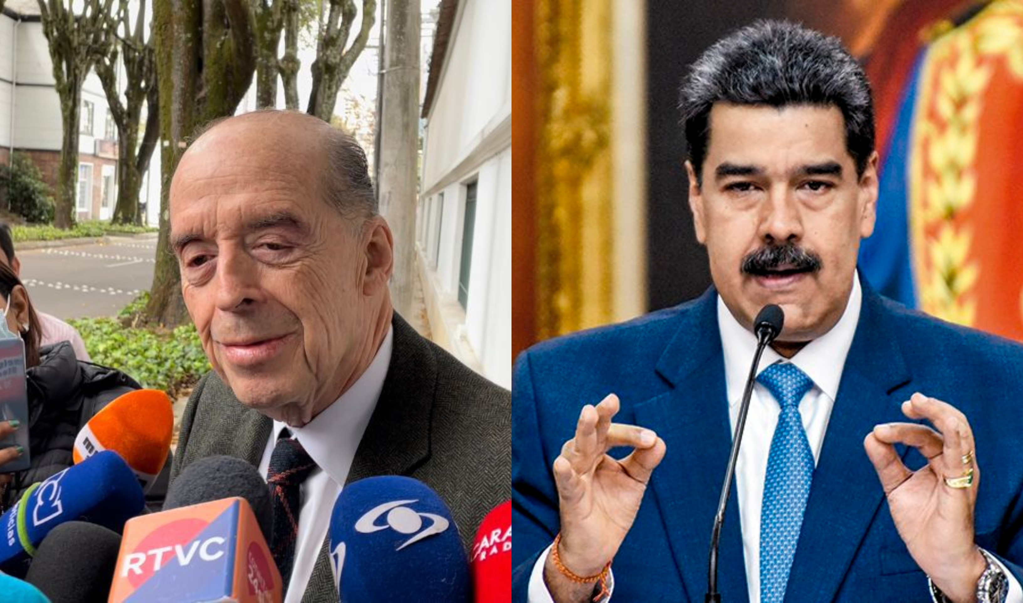 Canciller Álvaro Leyva y presidente de Venezuela Nicolás Maduro