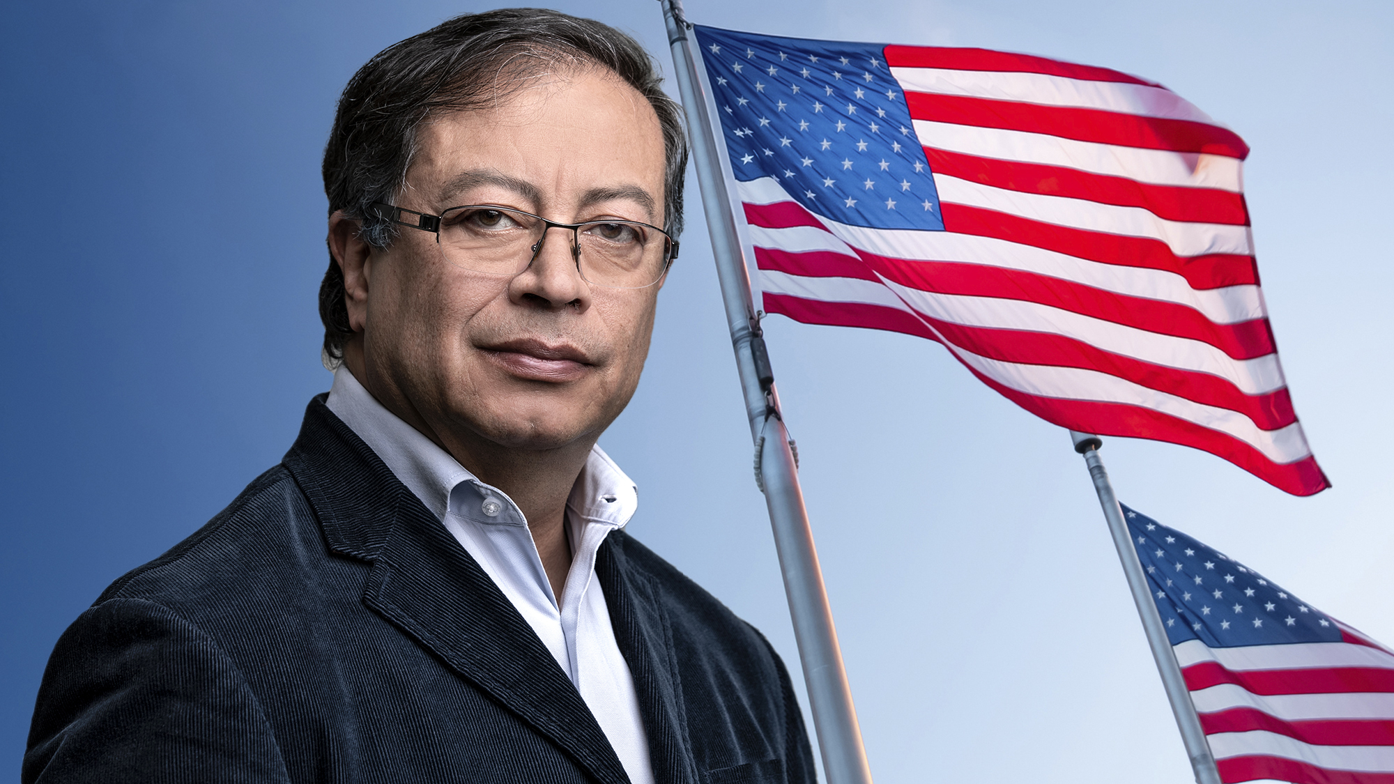 Bandera de estados unidos y Petro