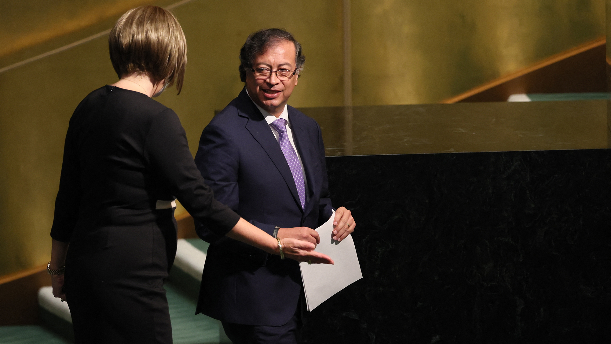 Colombia's President Gustavo Petro arrives to address the 77th Session of the United Nations General Assembly at U.N. Headquarters in New York City, U.S., September 20, 2022. REUTERS/Brendan Mcdermid