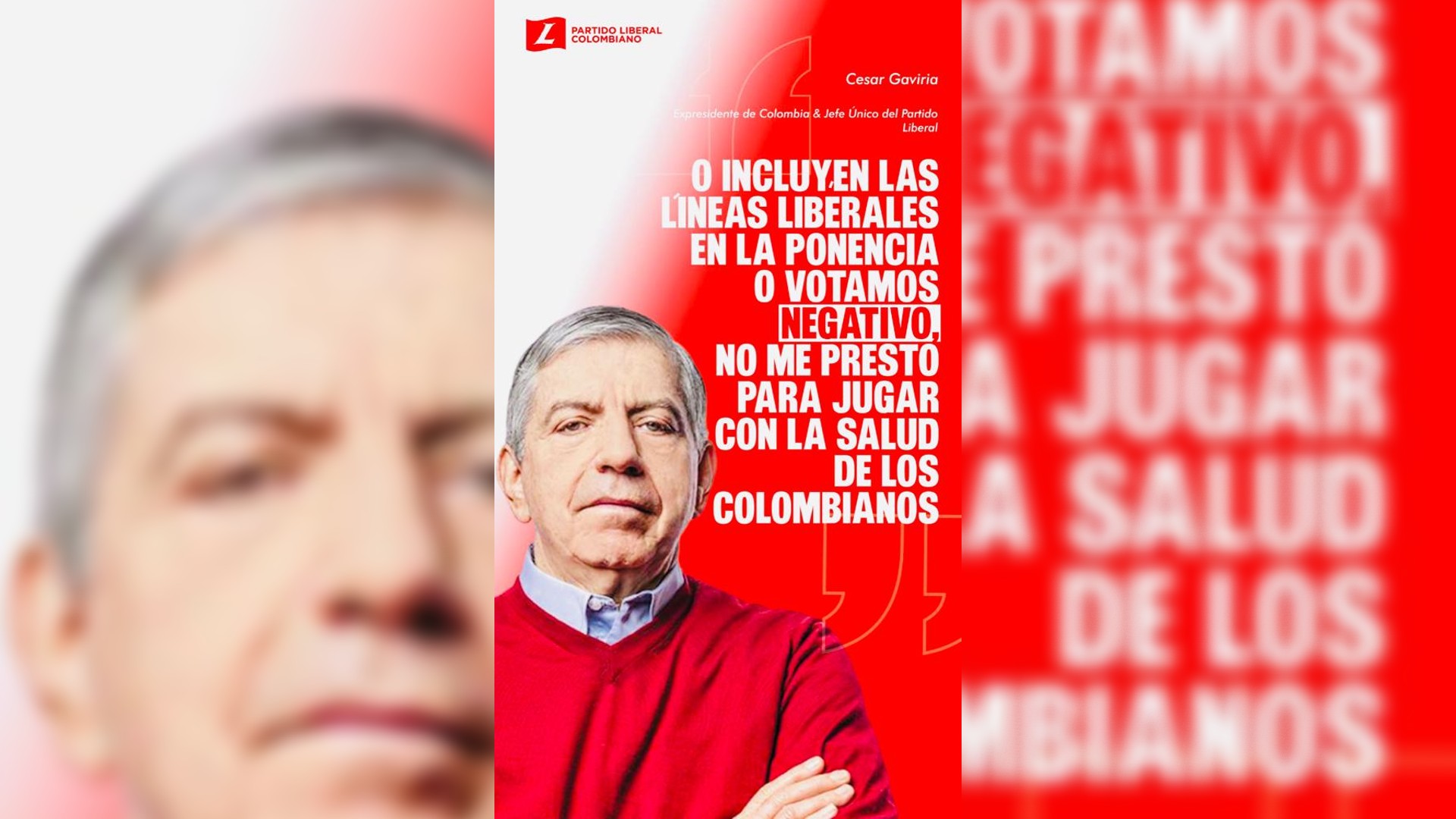 César Gaviria dice que no apoyarán reforma a la salud.