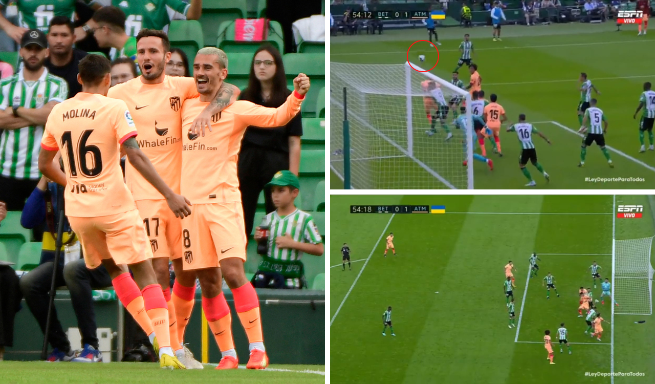 Antoine Griezmann abrió el marcador ante Real Betis.