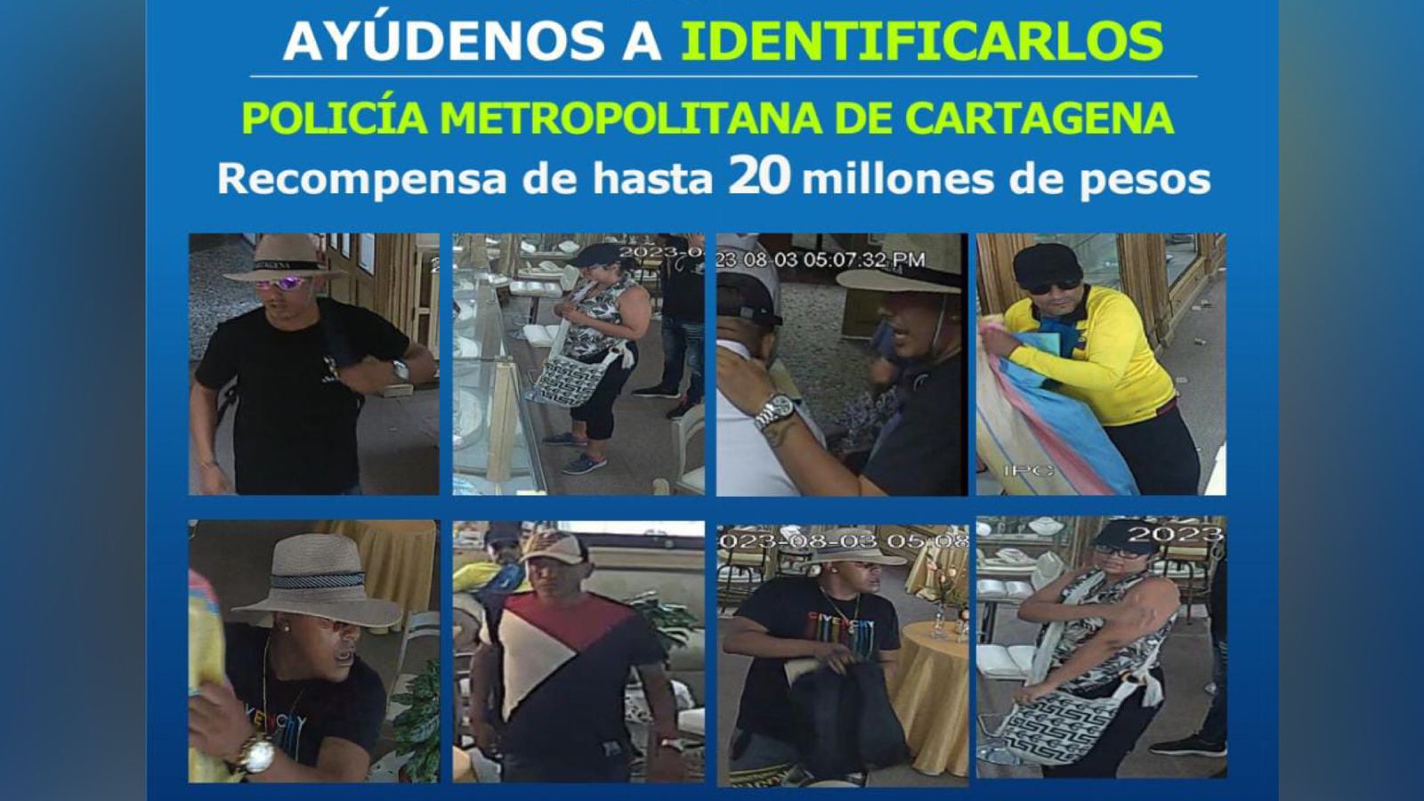 Buscados por hurto en Cartagena