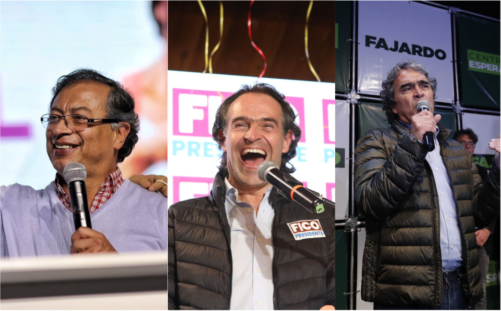 Gustavo Petro, Federico Gutiérrez y Sergio Fajardo