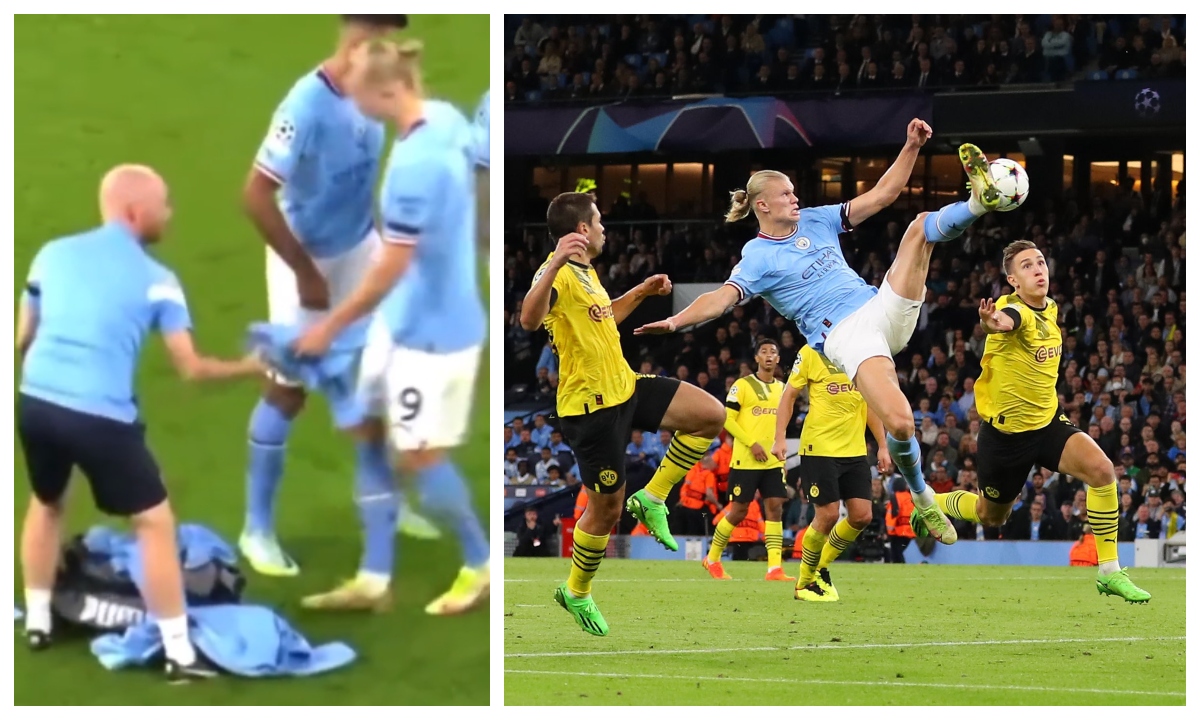 Erling Haaland y un pequeño gesto de educación.