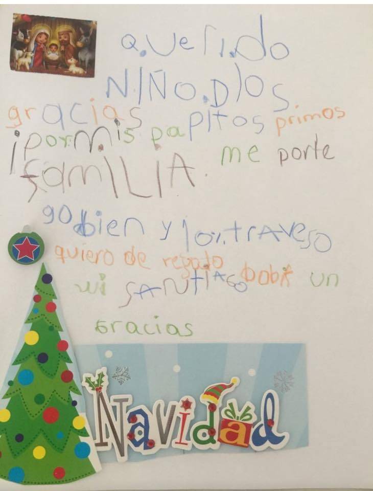 Cartas al NIño Dios - Santiago, 4 años