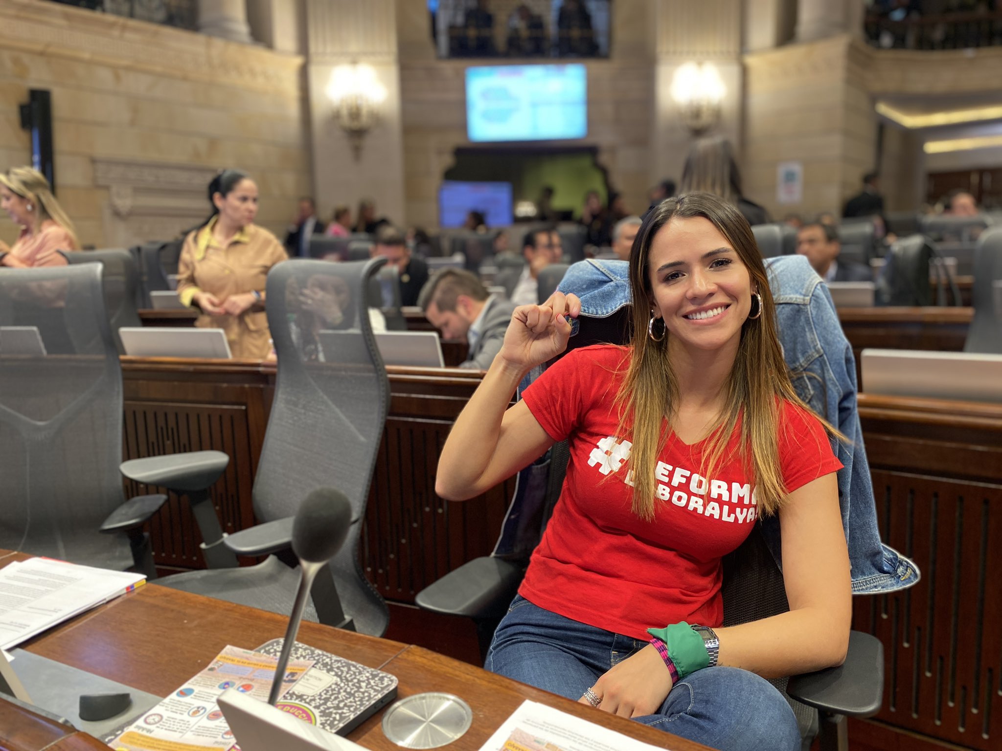 La representante María Fernanda Carrascal en la plenaria de la Cámara de Representantes.