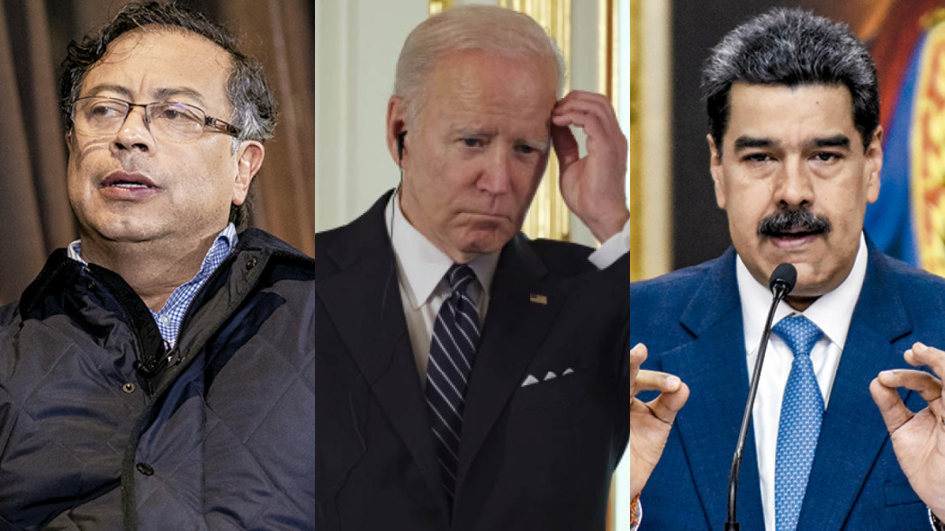 Gustavo Petro, Joe Biden y Nicolás Maduro.