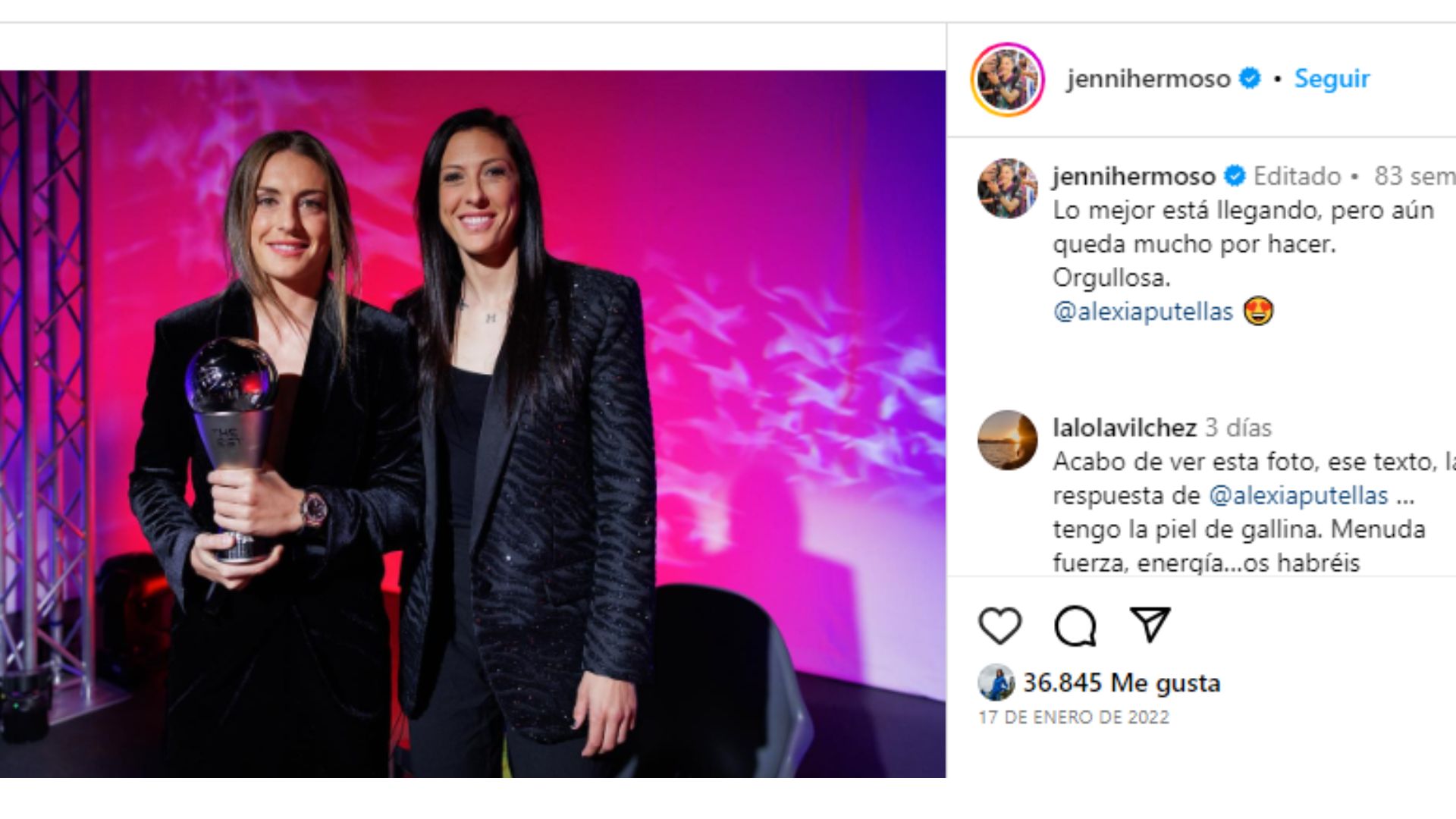 Ella sería la novia de Jenni Hermoso, jugadora que fue besada por Luis  Rubiales. Estaría involucrada famosa futbolista