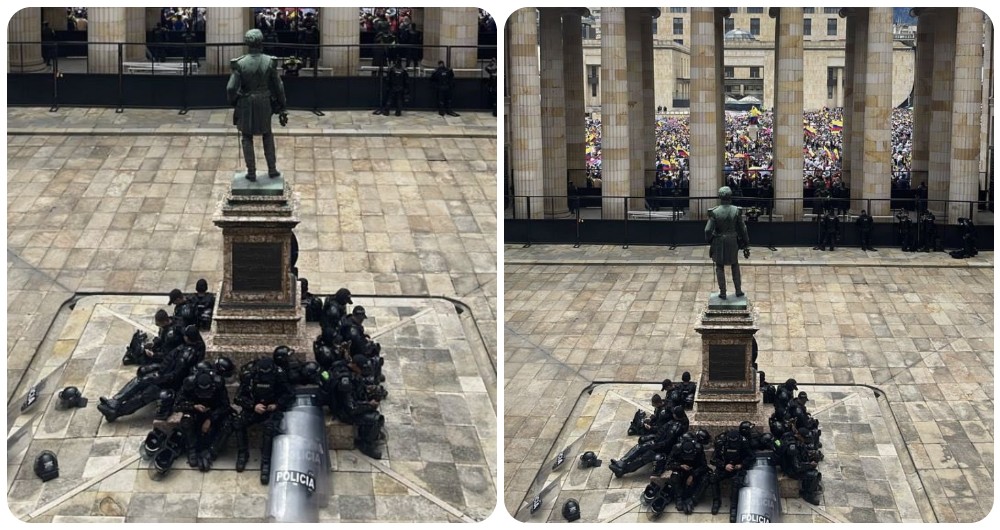 El Esmad de la Policía en el Congreso.