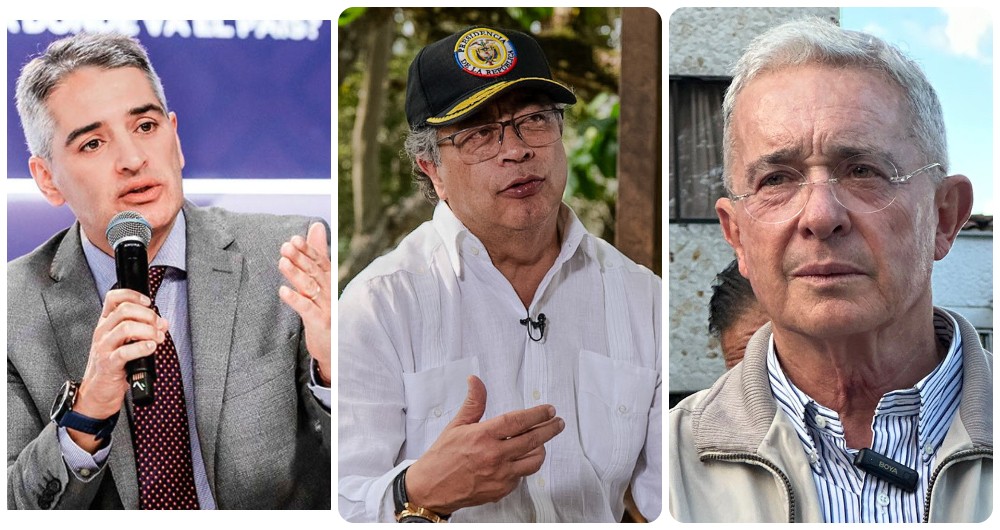 Andrés Julián Rendón, Gustavo Petro y Álvaro Uribe.