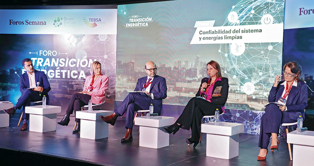  Juan Naranjo, periodista; Katharina Grosso, directora de Fenoge; José Zapata, representante de Holland & Knight; María Arboleda, gerente de XM, y Alexandra Planas, especialista de energía del BID.