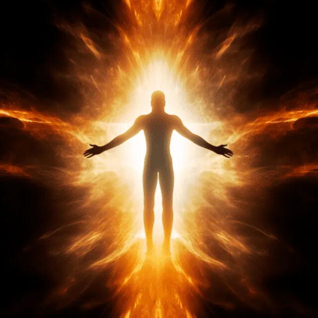 La IA de Midjourney creó una recreación de Dios como ser todopoderoso que emite una gran fuerza.