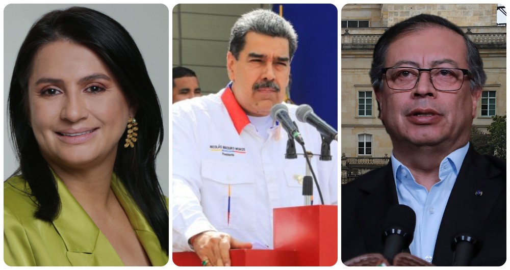 Paola Holguín, Nicolás Maduro y Gustavo Petro.
