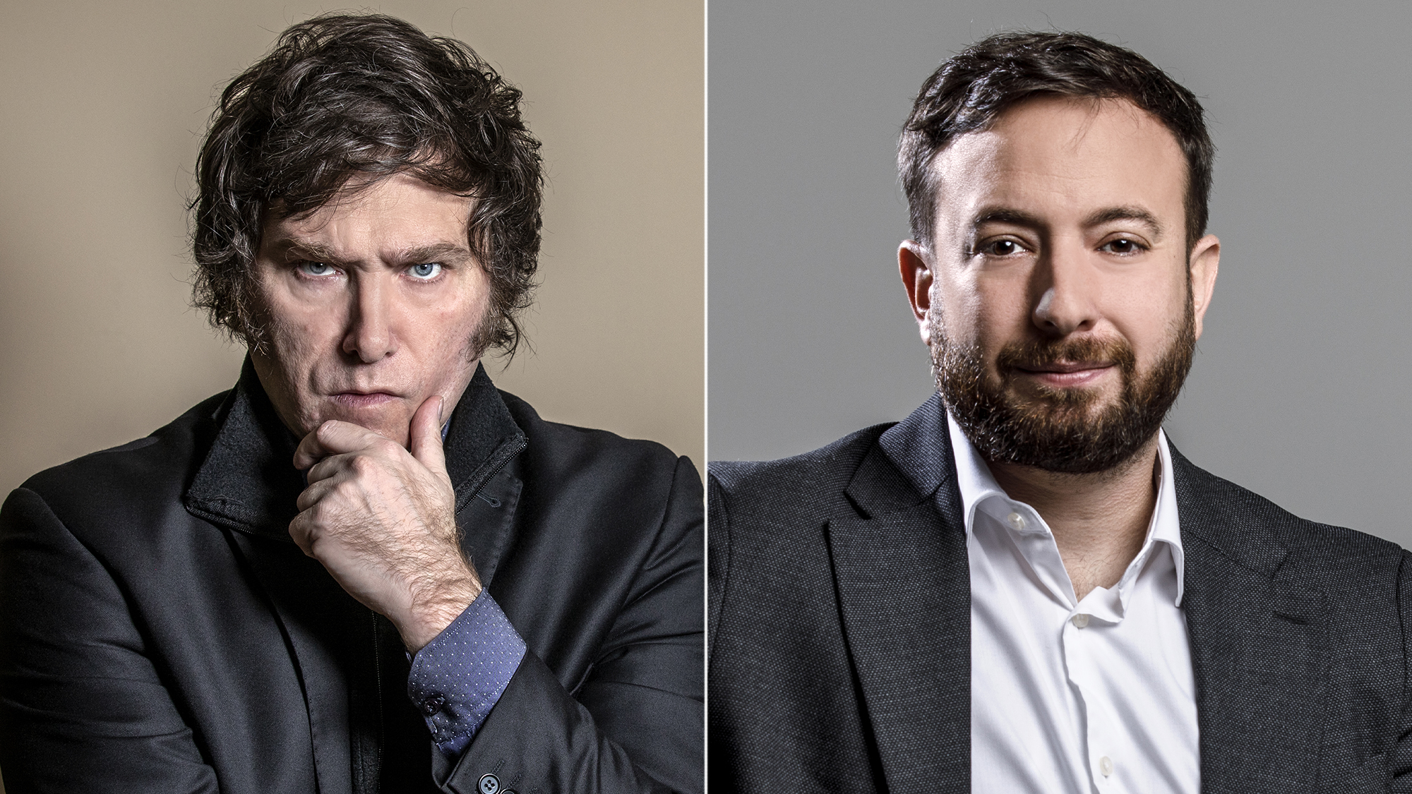 Javier Milei junto a Agustín Laje