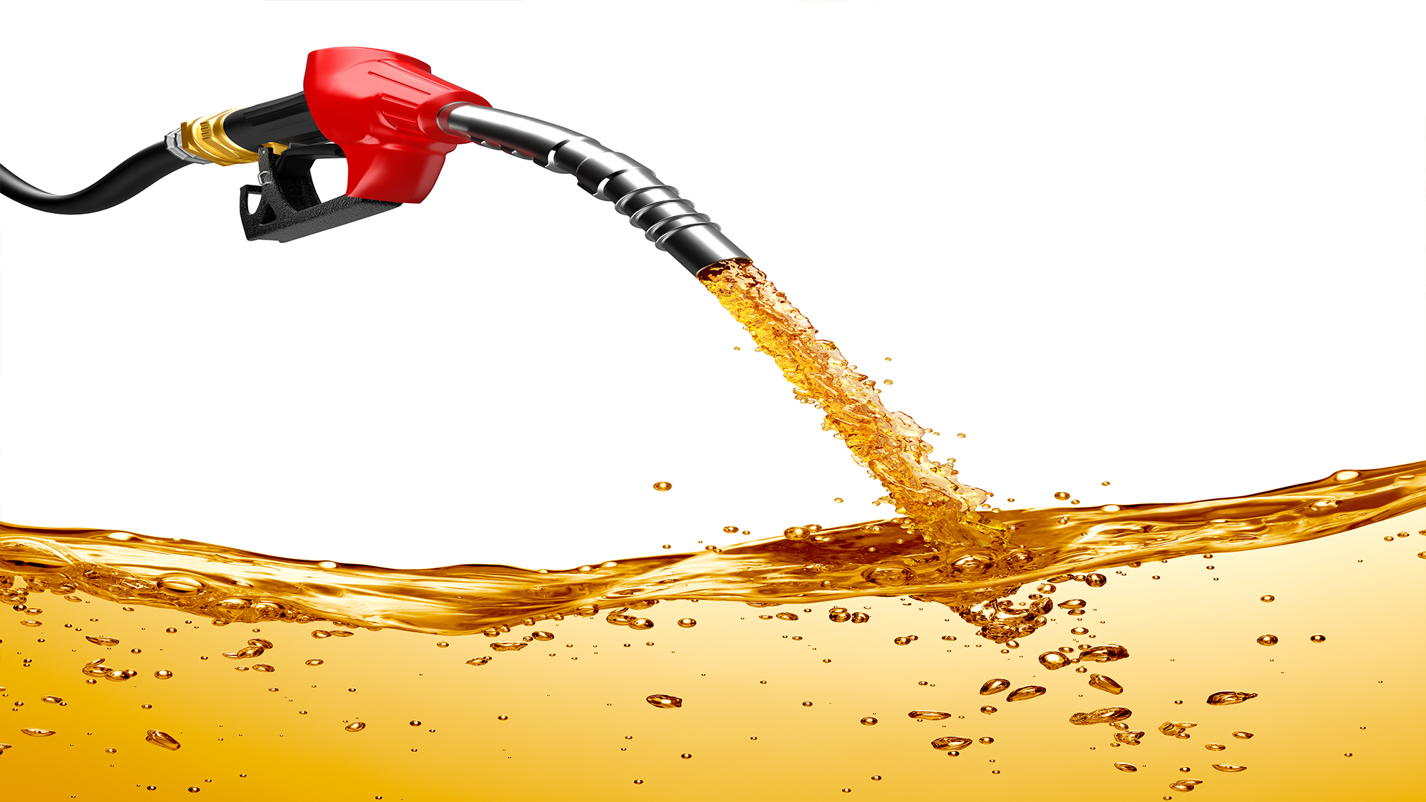 Llenado de combustible desde una bomba de gasolina - 3D Rendering