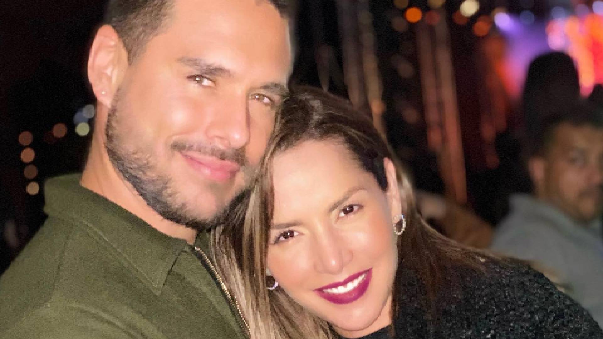 Sebastián Caicedo y Carmen Villalobos en la foto que compartió la actriz en su instagram.