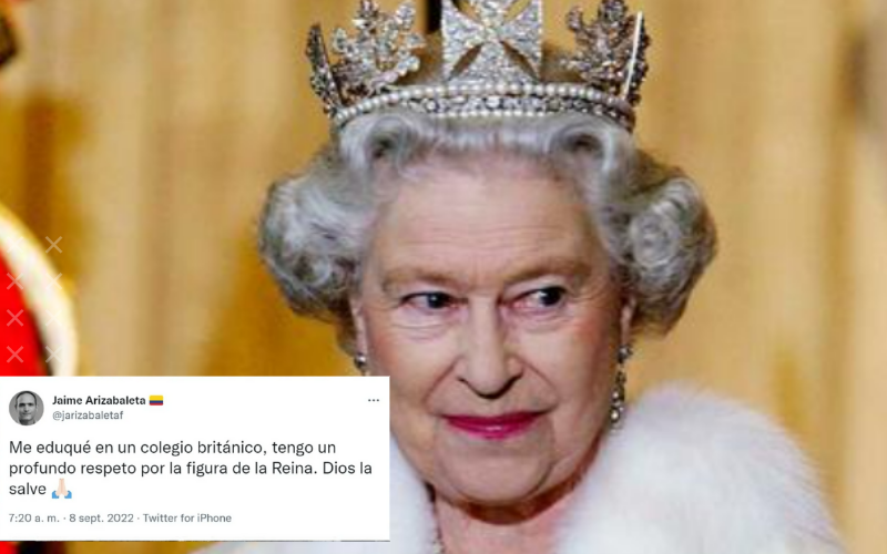 Captura de pantalla Twitter @ @jarizabaletaf / Reina Isabel II. - Foto: Getty Images