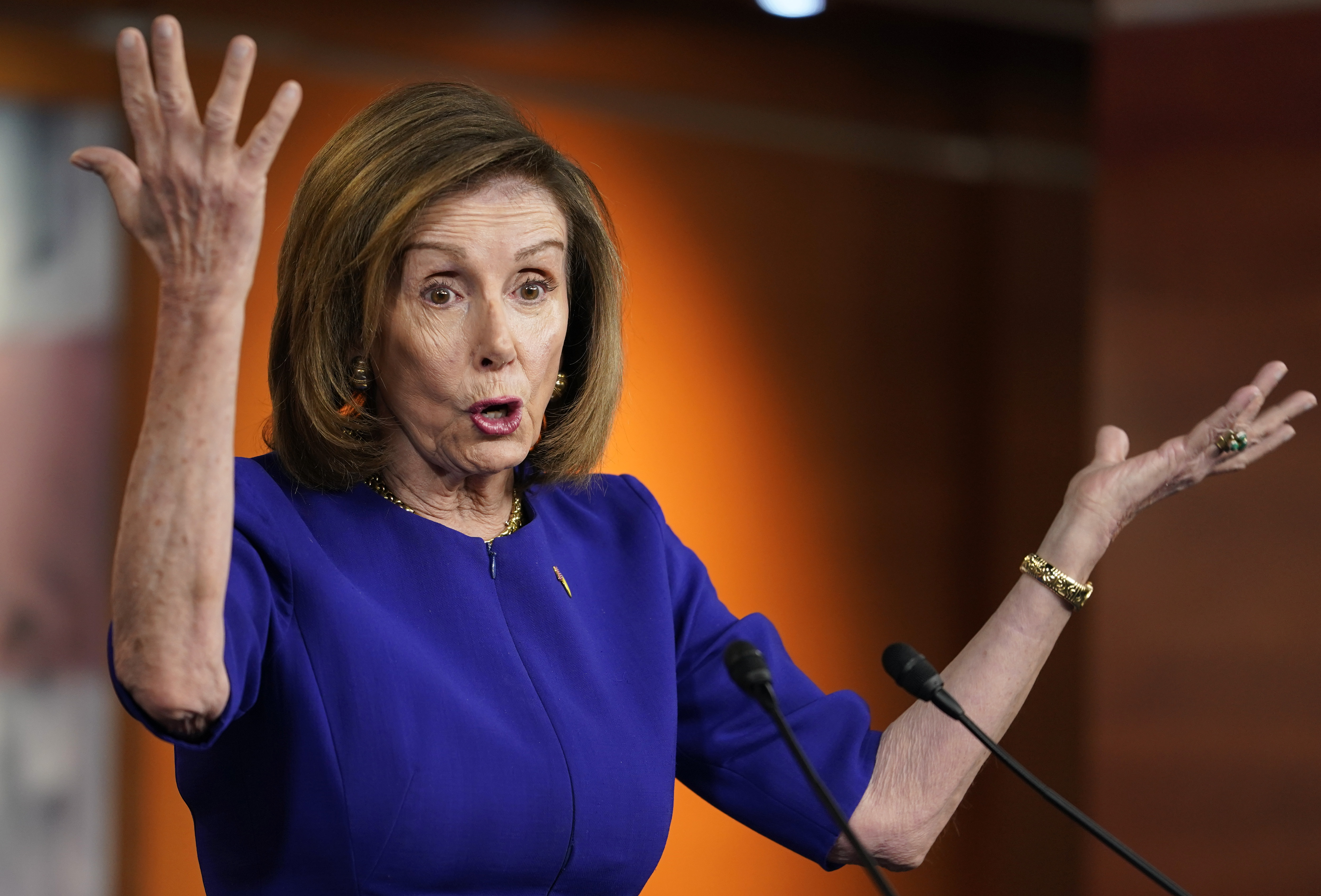 House Speaker Nancy Pelosi of Calif., speaks during her weekly news conference on Capitol Hill in Washington, Thursday, March 31, 2022. (AP Photo/Mariam Zuhaib)